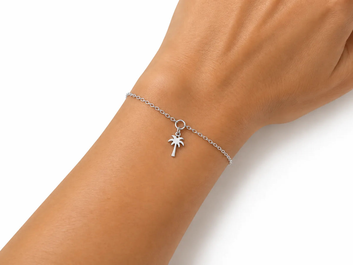 Pulsera Palmera Plateada